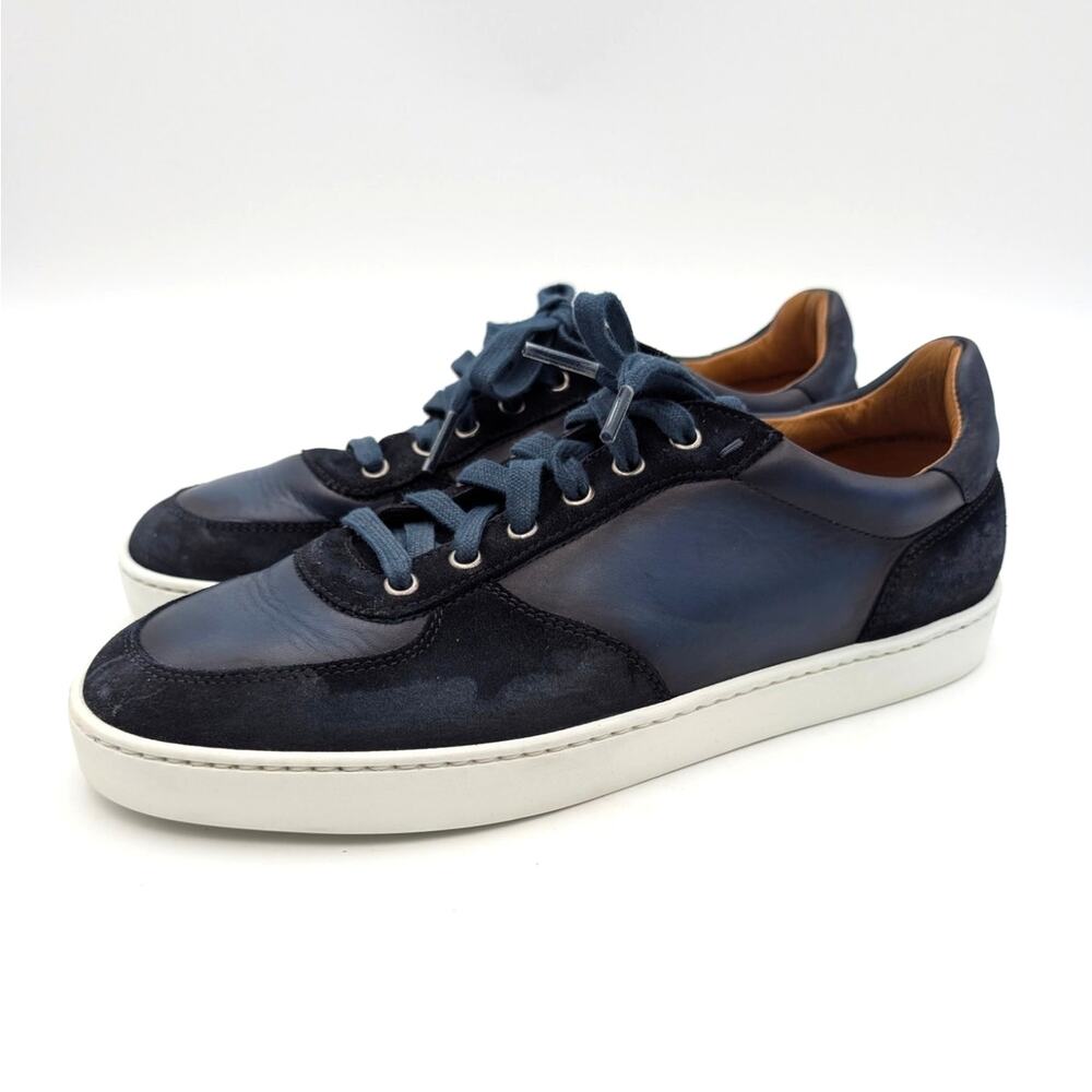 Magnanni Project Lo Leather Sneaker Shoes Men's Navy Blue Size US7.5 EU40